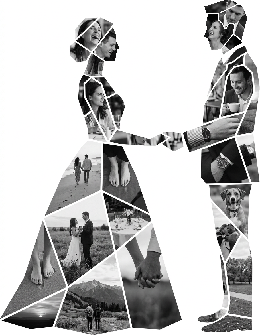 Bride & Groom Holding Hands Portrait