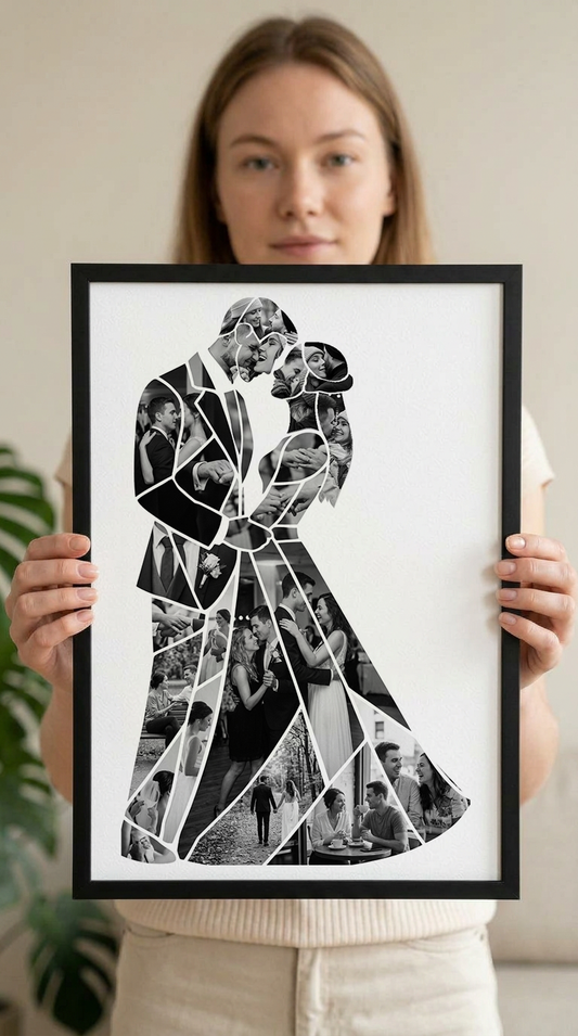 Bride with Veil & Groom Portrait