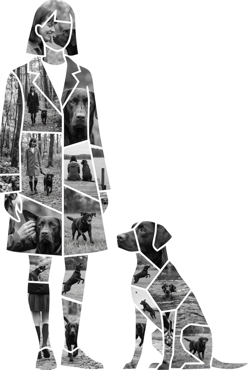 Girl with Dog Portrait