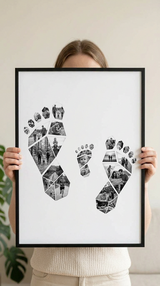 Mother Father Child Footprints Portrait