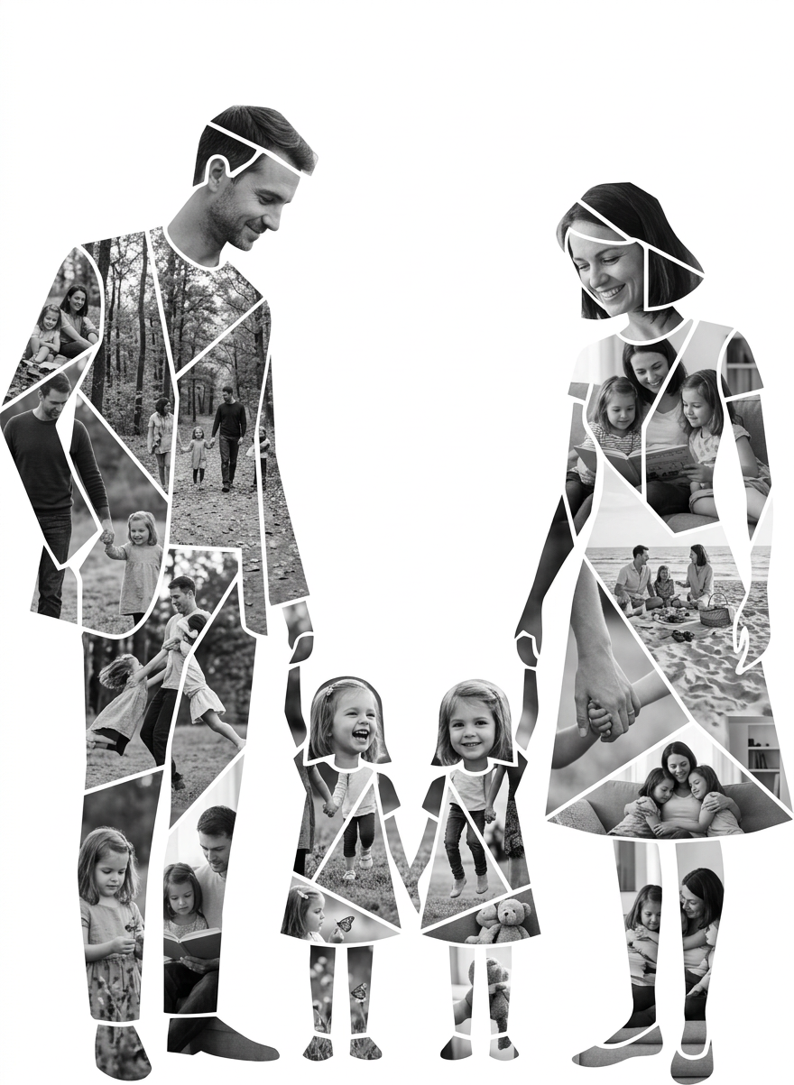 Parents Two Daughters Portrait