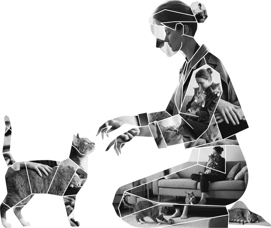 Woman with Cat Portrait