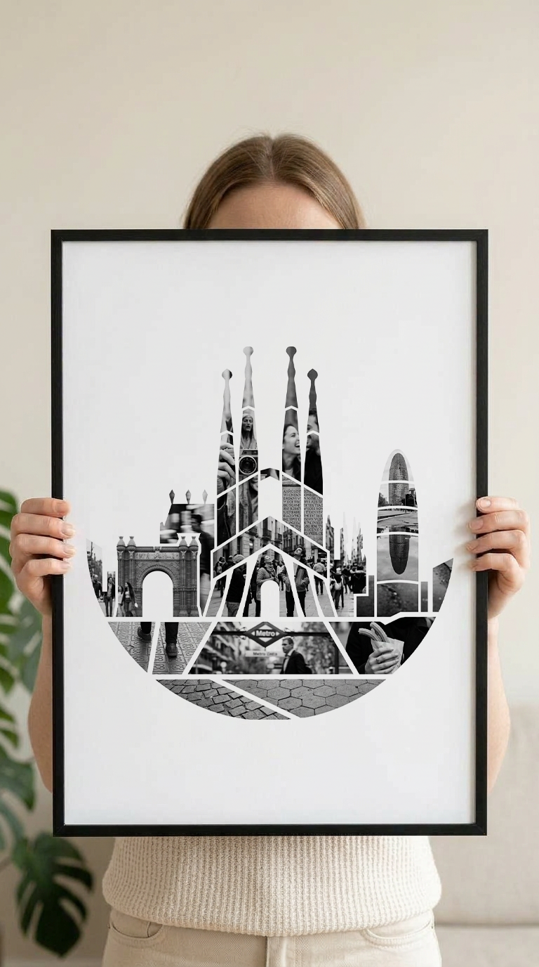 Barcelona Skyline Portrait