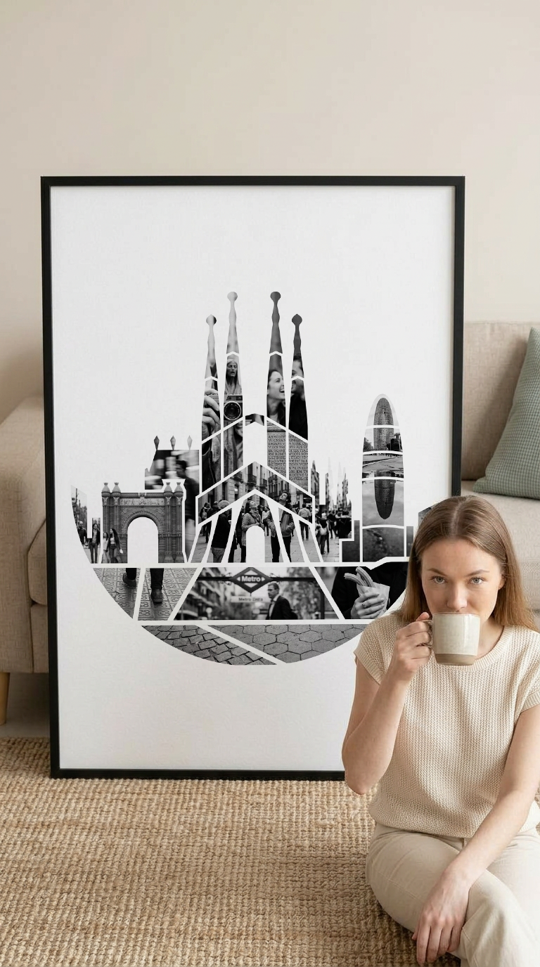 Barcelona Skyline Portrait