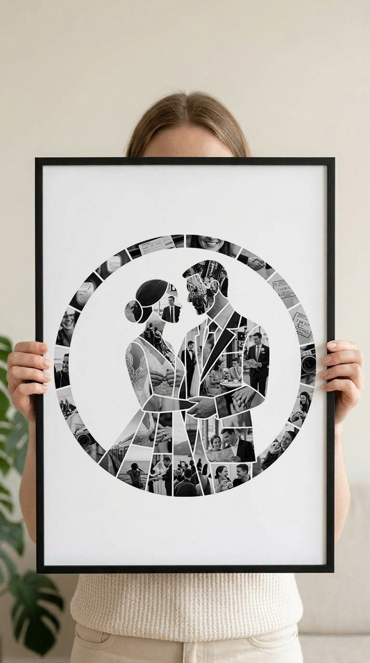 Bride & Groom in Circle Portrait