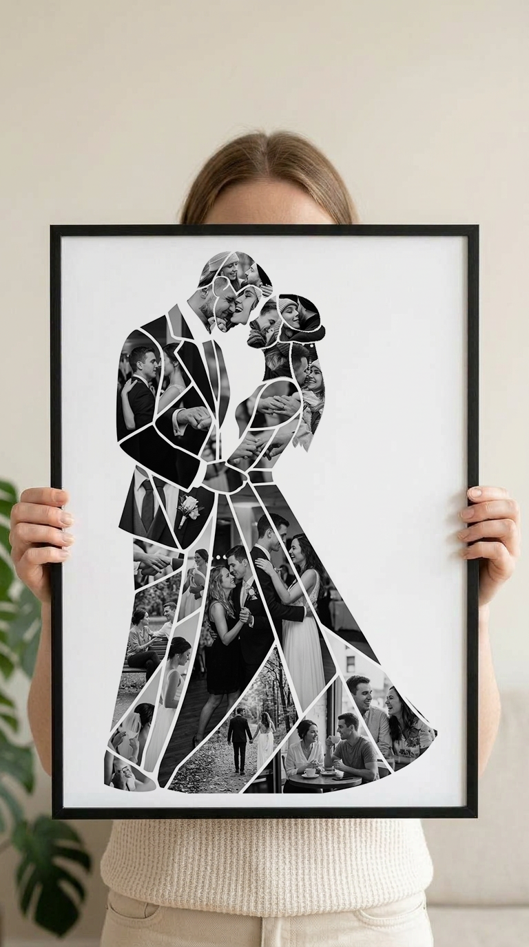 Bride with Veil & Groom Portrait