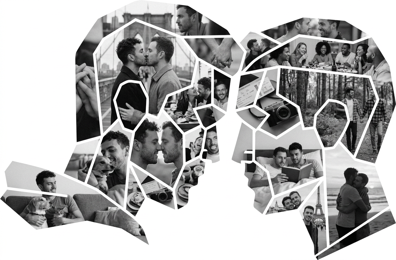 Facing Gay Couple Portrait