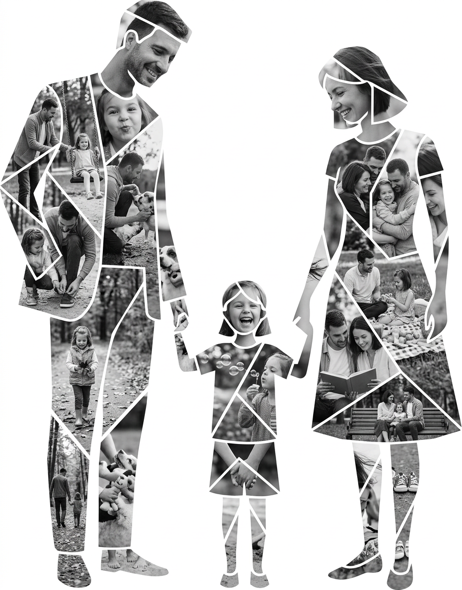 Father Mother Daughter Portrait