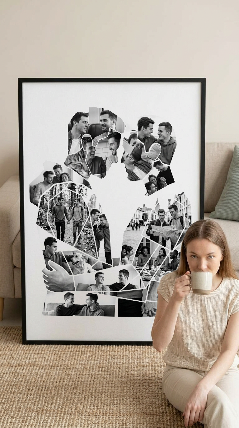 Gay Couple Embrace Portrait