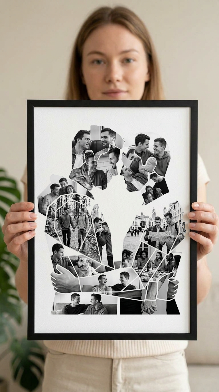 Gay Couple Embrace Portrait