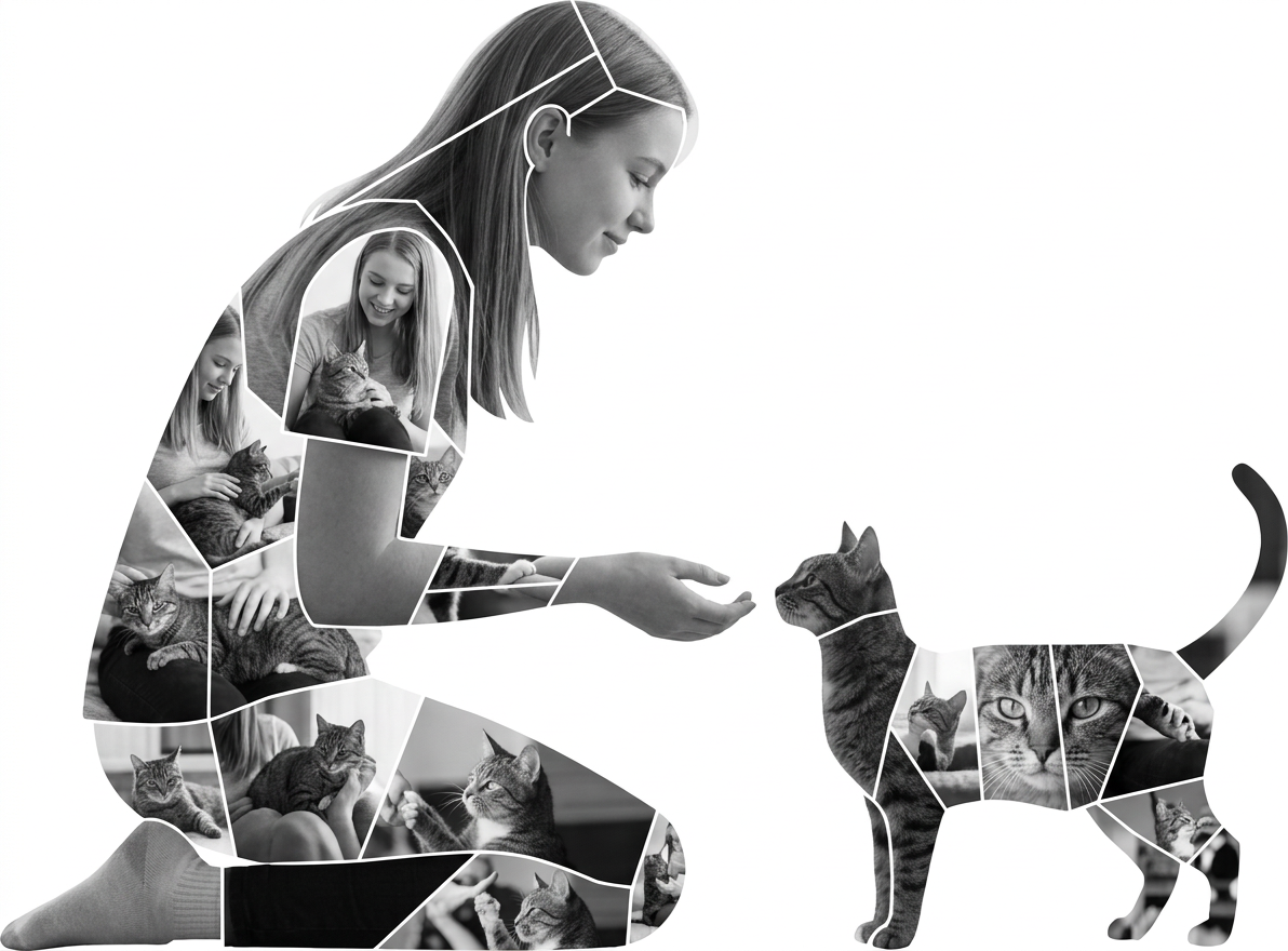 Girl with Cat Portrait