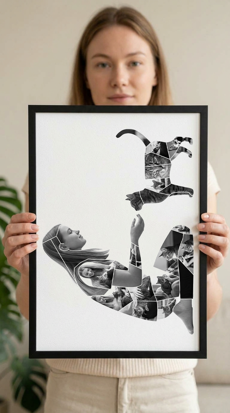 Girl with Cat Portrait