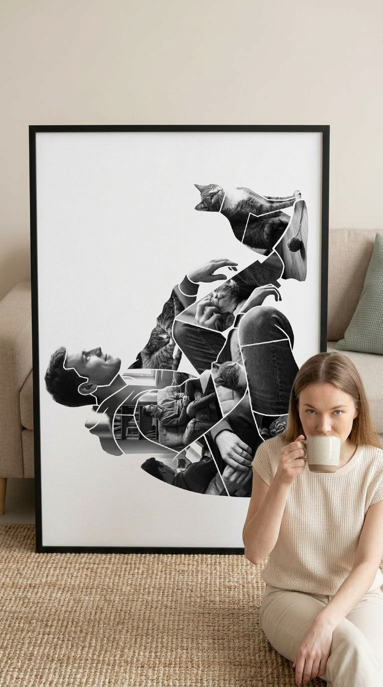 Man with Cat Portrait