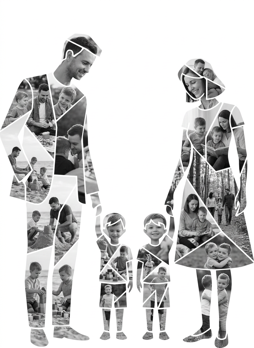 Parents Two Sons Portrait
