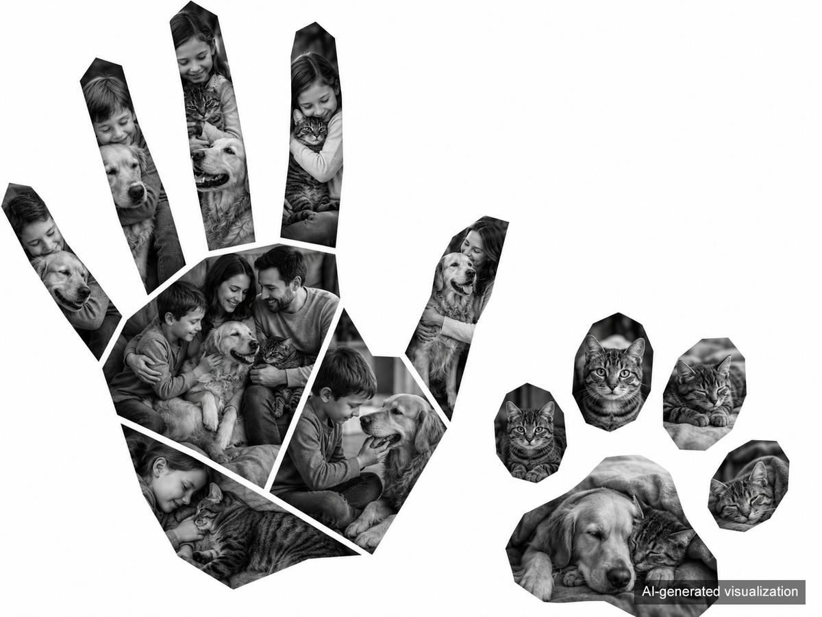 Hand & Cat Paw Print